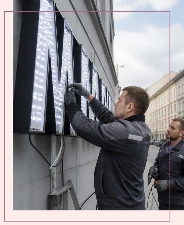 Изготовление и монтаж светодиодных LED вывесок в Славгороде