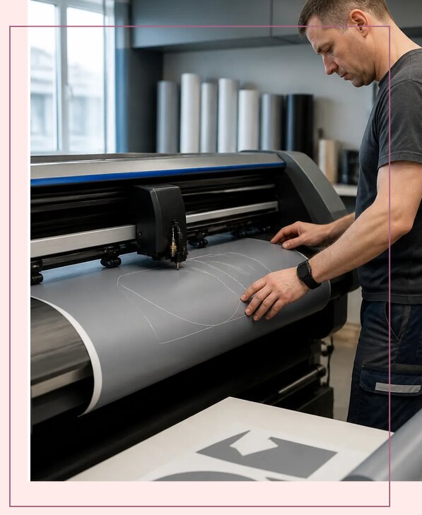 Плоттерная резка пленки для изготовления рекламы в Славгороде